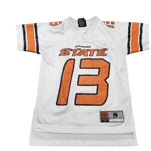 Oklahoma State Jersey Boys 8 White NCAA Football Genuine Stuff 13 Cowboys